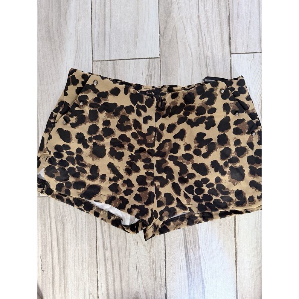 Women’s Leopard Print Shorts With Stud Accent On Pockets in Size Sm, Med,& Lg